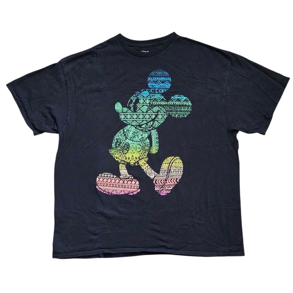 Disney Mickey Mouse Rainbow Graphic T-shirt Unisex XXL